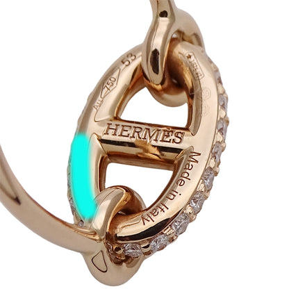 HERMES エルメス シェーヌダンクル ファランドール リング 指輪 750PG #53 約13号 レディース 磨き済み【中古】
