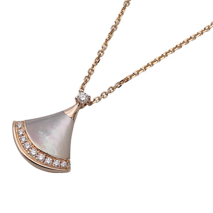 BVLGARI ブルガリ ディーヴァドリーム ネックレス 750PG ダイヤモンド マザーオブパール レディース 磨き済み【中古】