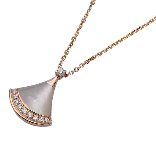 BVLGARI ブルガリ ディーヴァドリーム ネックレス 750PG ダイヤモンド マザーオブパール レディース 磨き済み【中古】