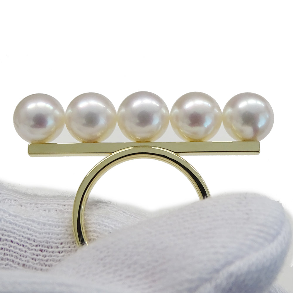 TASAKI タサキ バランス シグネチャー リング 指輪 750YG アコヤ真珠 パール 約14号 ゴールド レディース 磨き済み【中古】