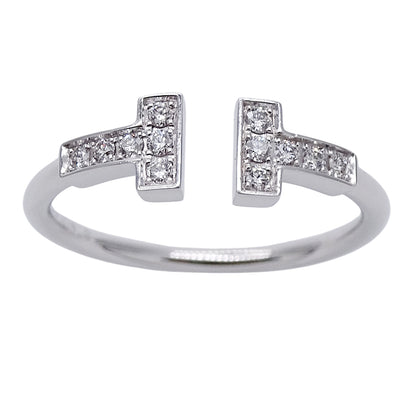 TIFFANY&Co. ティファニー Tワイヤー リング 指輪 750WG ダイヤモンド 約13号 レディース 磨き済み【中古】