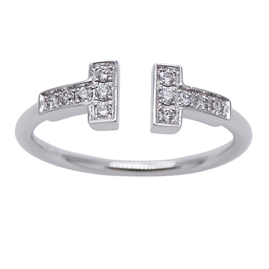 TIFFANY&Co. ティファニー Tワイヤー リング 指輪 750WG ダイヤモンド 約13号 レディース 磨き済み【中古】