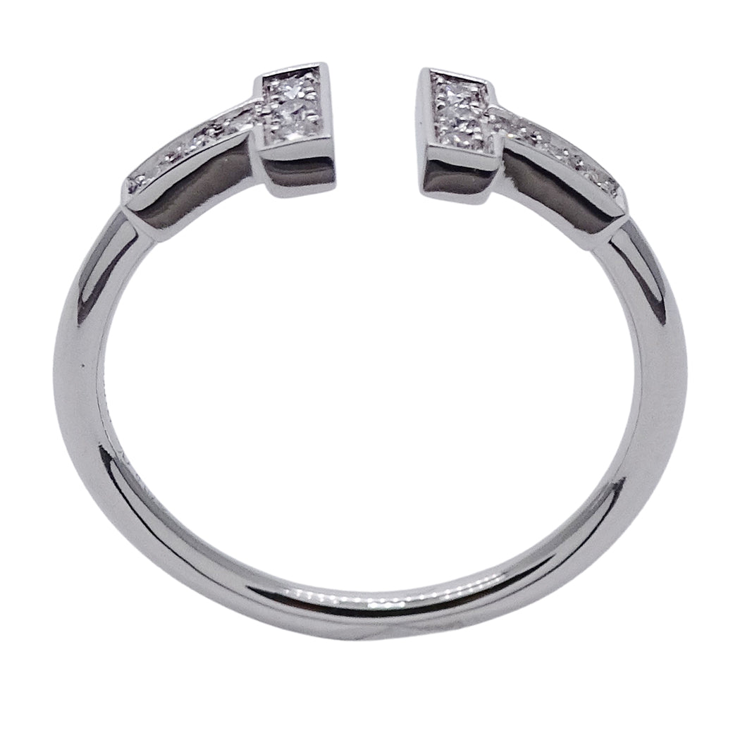 TIFFANY&Co. ティファニー Tワイヤー リング 指輪 750WG ダイヤモンド 約13号 レディース 磨き済み【中古】