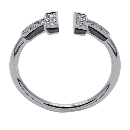 TIFFANY&Co. ティファニー Tワイヤー リング 指輪 750WG ダイヤモンド 約13号 レディース 磨き済み【中古】