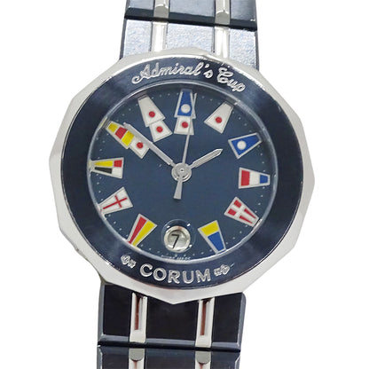CORUM コルム アドミラルズカップ 39.610.30 V-50 レディース 腕時計 クオーツ QZ SS ガンブルー 磨き済み【中古】