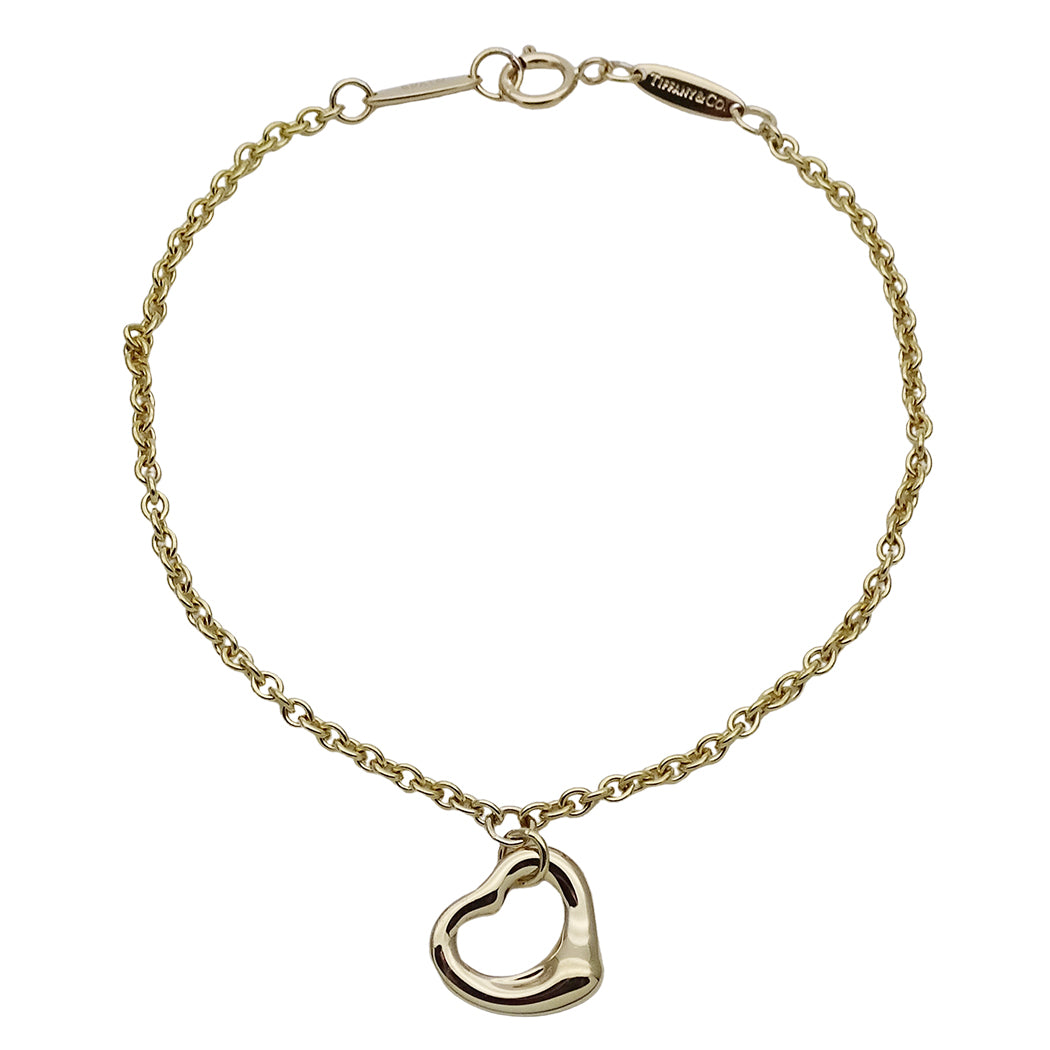 TIFFANY&Co. ティファニー エルサペレッティ オープンハート ブレスレット 750YG イエローゴールド レディース 磨き済み【中古】