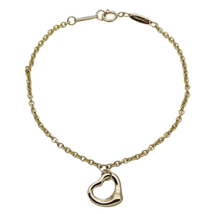 TIFFANY&Co. ティファニー エルサペレッティ オープンハート ブレスレット 750YG イエローゴールド レディース 磨き済み【中古】