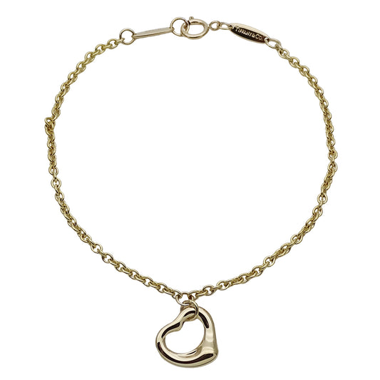 TIFFANY&Co. ティファニー エルサペレッティ オープンハート ブレスレット 750YG イエローゴールド レディース 磨き済み【中古】