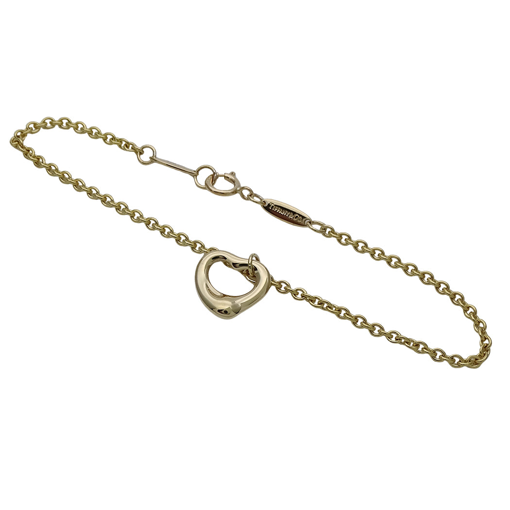 TIFFANY&Co. ティファニー エルサペレッティ オープンハート ブレスレット 750YG イエローゴールド レディース 磨き済み【中古】