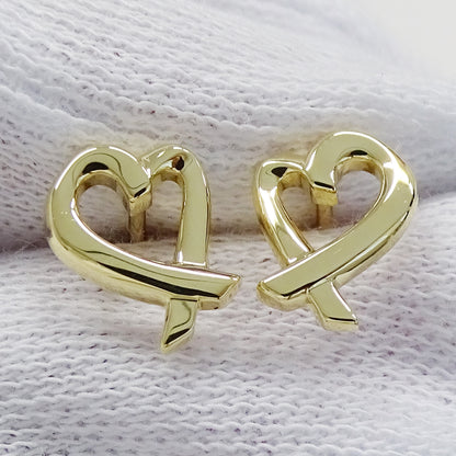 TIFFANY&Co. ティファニー パロマピカソ ラビングハート ピアス 750YG イエローゴールド レディース 磨き済み【中古】