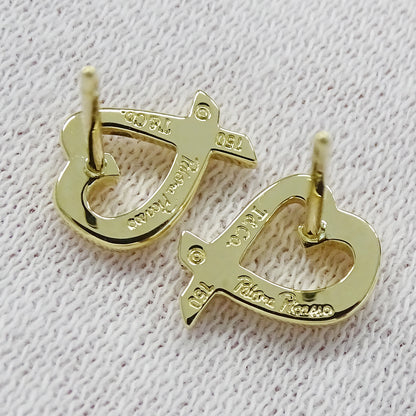 TIFFANY&Co. ティファニー パロマピカソ ラビングハート ピアス 750YG イエローゴールド レディース 磨き済み【中古】