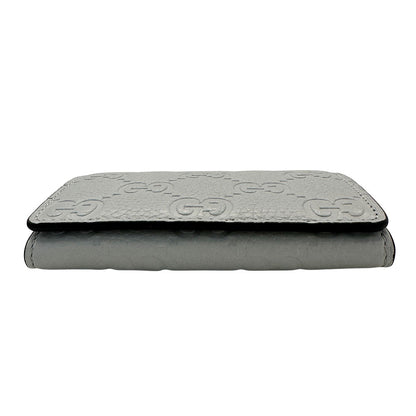GUCCI グッチ カードケース GGエンブレム グレー 840364 レザー メンズ 【中古】