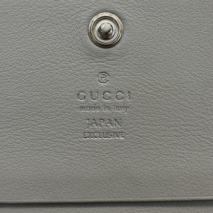 GUCCI グッチ カードケース GGエンブレム グレー 840364 レザー メンズ 【中古】