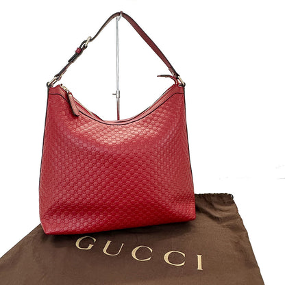 GUCCI グッチ マイクロGG ショルダーバッグ レッド 449732 レザー レディース 【中古】