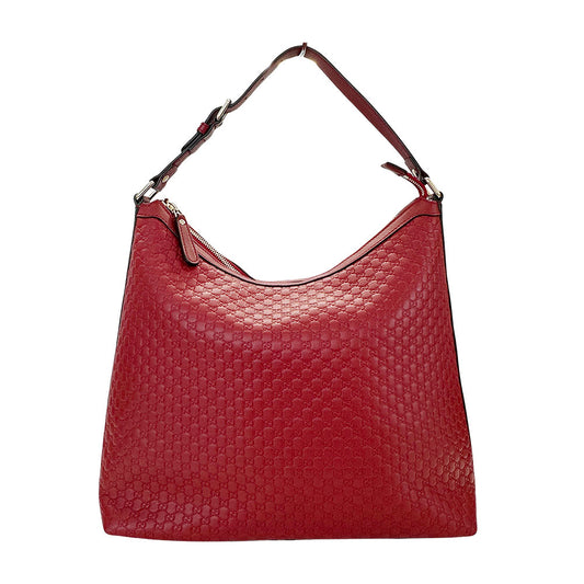 GUCCI グッチ マイクロGG ショルダーバッグ レッド 449732 レザー レディース 【中古】