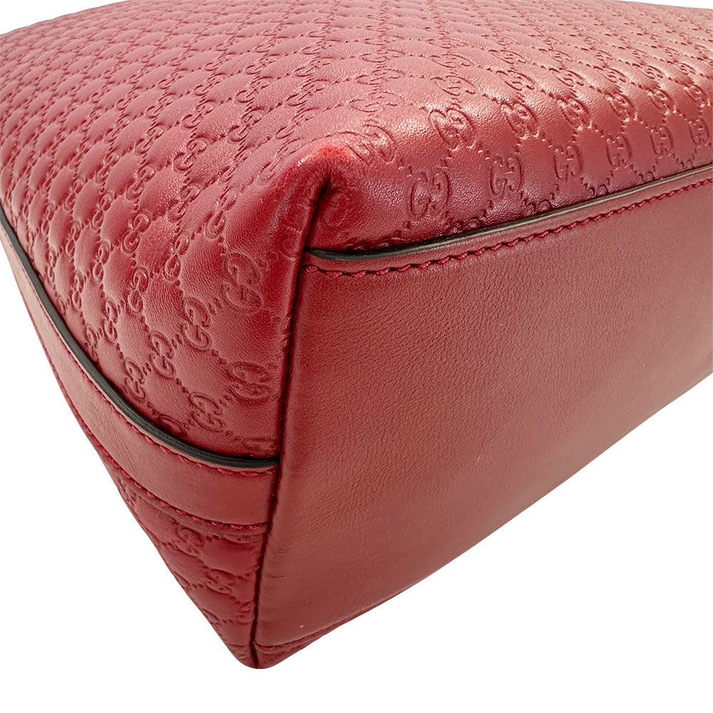 GUCCI グッチ マイクロGG ショルダーバッグ レッド 449732 レザー レディース 【中古】