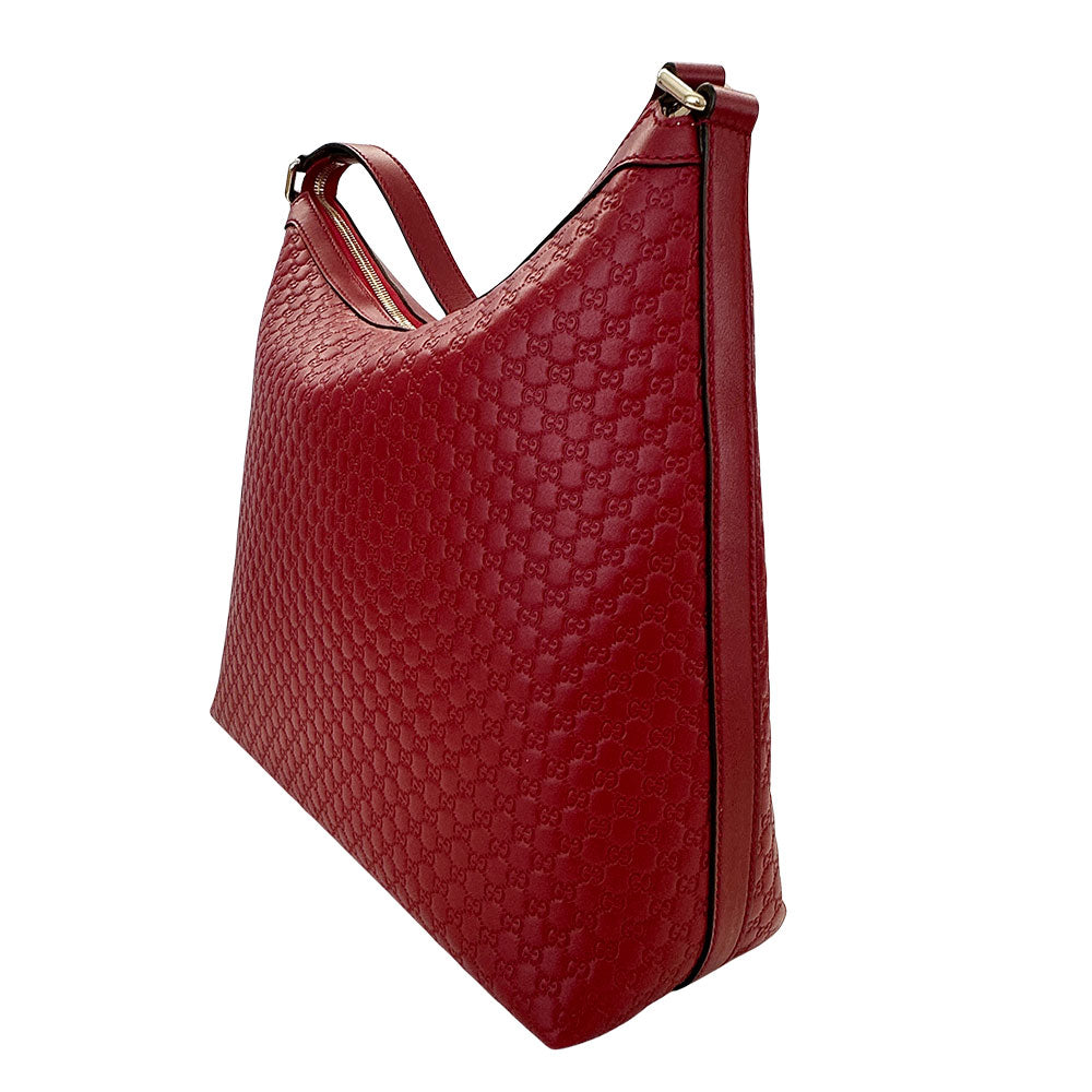 GUCCI グッチ マイクロGG ショルダーバッグ レッド 449732 レザー レディース 【中古】