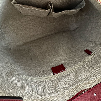GUCCI グッチ マイクロGG ショルダーバッグ レッド 449732 レザー レディース 【中古】