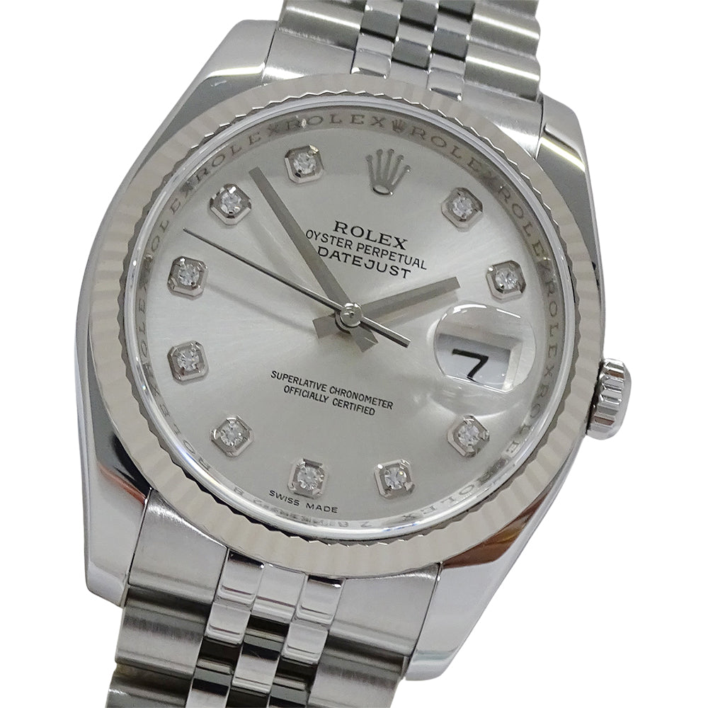 ROLEX ロレックス デイトジャスト 116234G Z番 メンズ 腕時計 自動巻き AT SS WG ダイヤモンド 磨き済み【中古】
