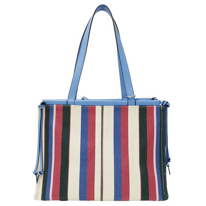 LOEWE ロエベ クッショントート トートバッグ ブルー マルチカラー キャンバス レディース 【中古】