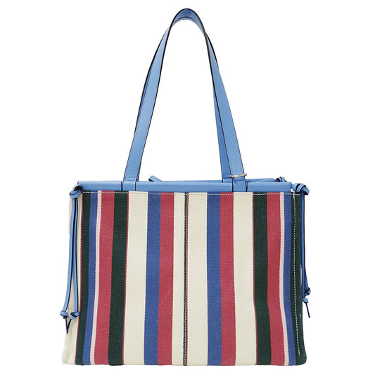 LOEWE ロエベ クッショントート トートバッグ ブルー マルチカラー キャンバス レディース 【中古】
