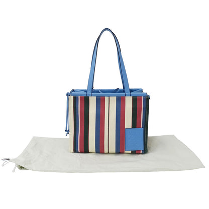 LOEWE ロエベ クッショントート トートバッグ ブルー マルチカラー キャンバス レディース 【中古】