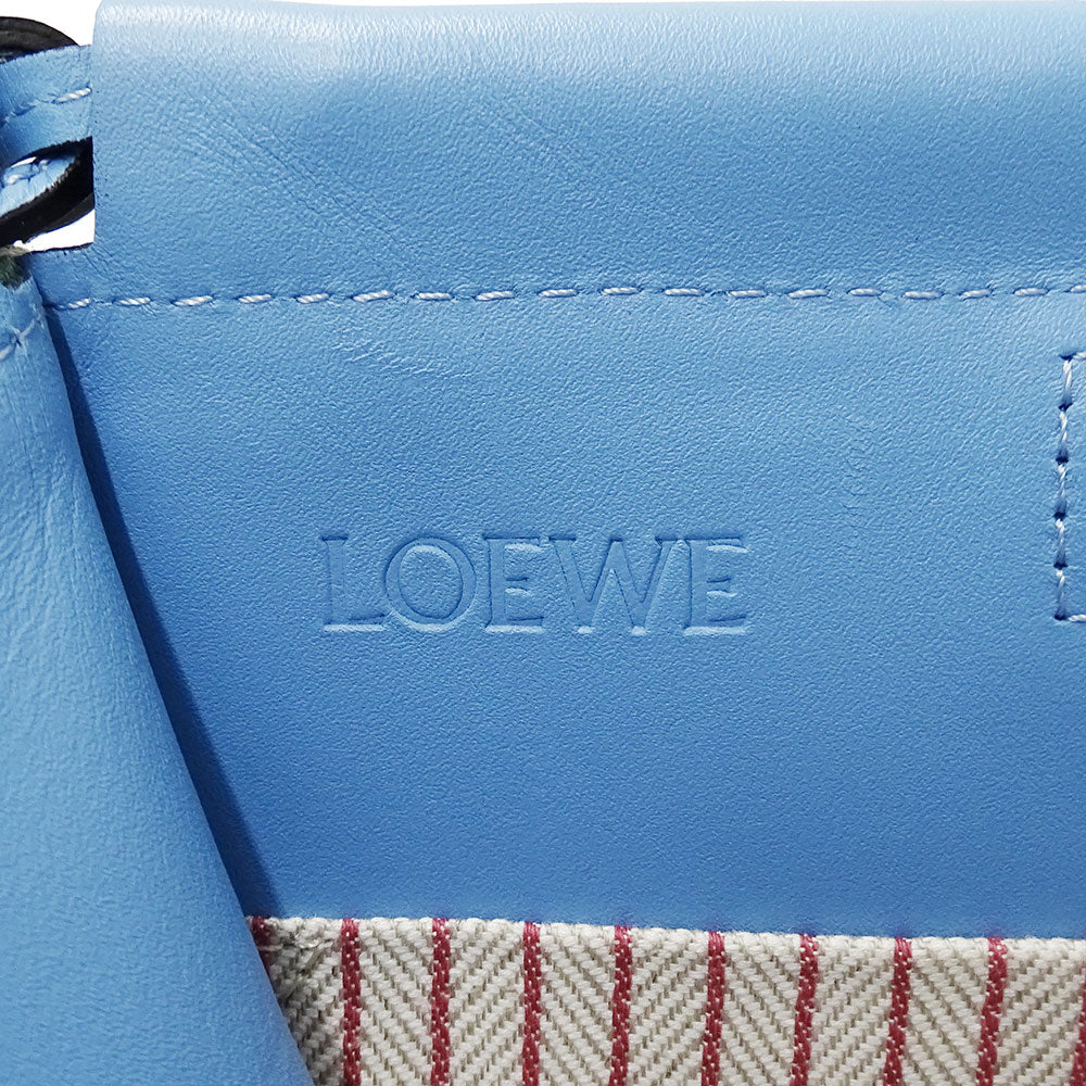 LOEWE ロエベ クッショントート トートバッグ ブルー マルチカラー キャンバス レディース 【中古】