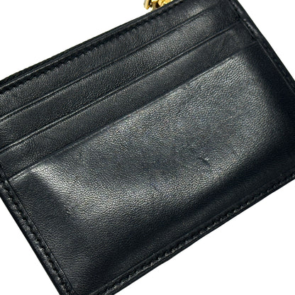 MIUMIU ミュウミュウ コインケース マテラッセ ブラック ゴールド金具 レザー レディース チェーン付き 【中古】