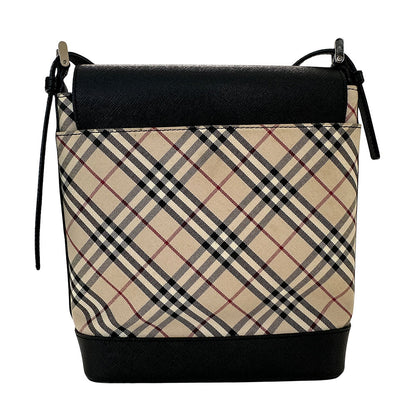 BURBERRY バーバリー ショルダーバッグ ブラウン ベージュ PVC レディース 【中古】