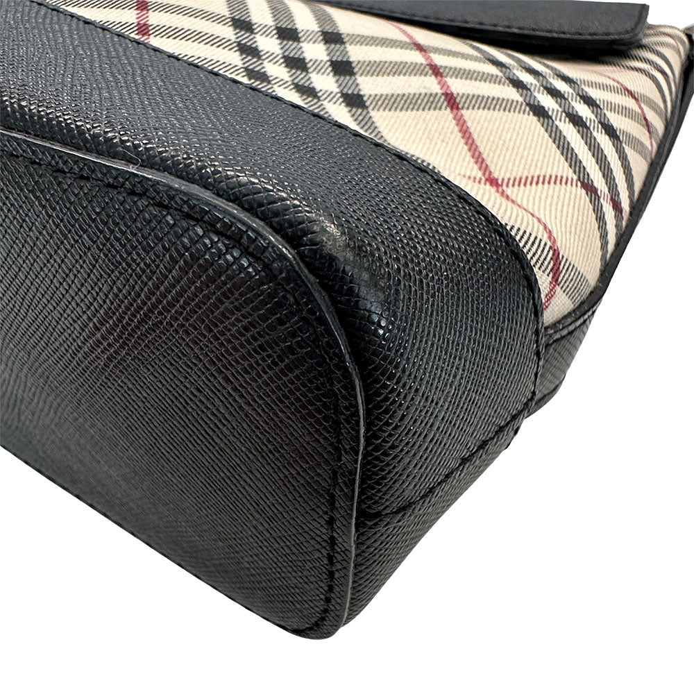 BURBERRY バーバリー ショルダーバッグ ブラウン ベージュ PVC レディース 【中古】