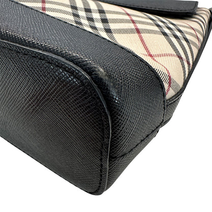 BURBERRY バーバリー ショルダーバッグ ブラウン ベージュ PVC レディース 【中古】