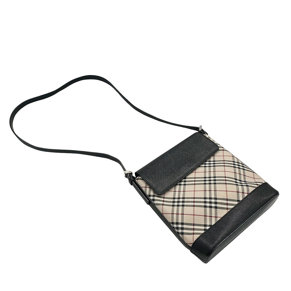 BURBERRY バーバリー ショルダーバッグ ブラウン ベージュ PVC レディース 【中古】