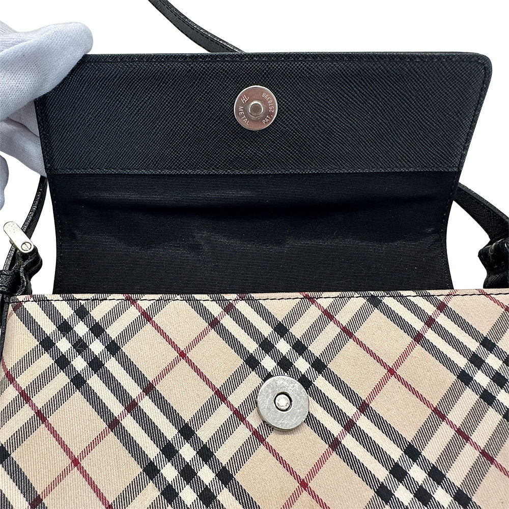 BURBERRY バーバリー ショルダーバッグ ブラウン ベージュ PVC レディース 【中古】