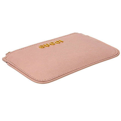 GUCCI グッチ コインケース スクリプト ピンク ゴールド 790102 レザー レディース メンズ 【中古】