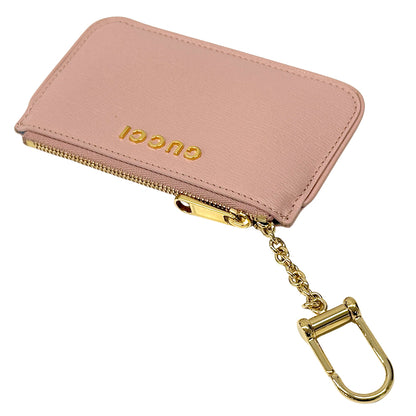 GUCCI グッチ コインケース スクリプト ピンク ゴールド 790102 レザー レディース メンズ 【中古】