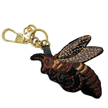 GUCCI グッチ キーホルダー GGスプリーム ビー 蜂 GGスプリームキャンバス ブラウン ゴールド レディース 【中古】