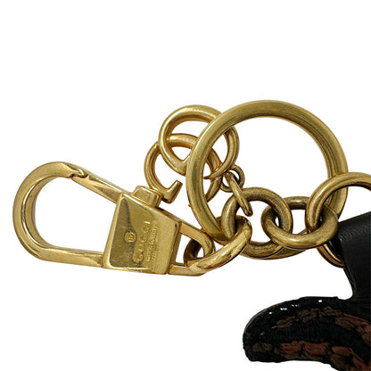GUCCI グッチ キーホルダー GGスプリーム ビー 蜂 GGスプリームキャンバス ブラウン ゴールド レディース 【中古】