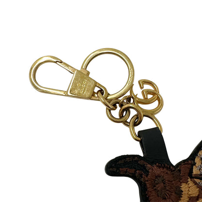 GUCCI グッチ キーホルダー GGスプリーム ビー 蜂 GGスプリームキャンバス ブラウン ゴールド レディース 【中古】