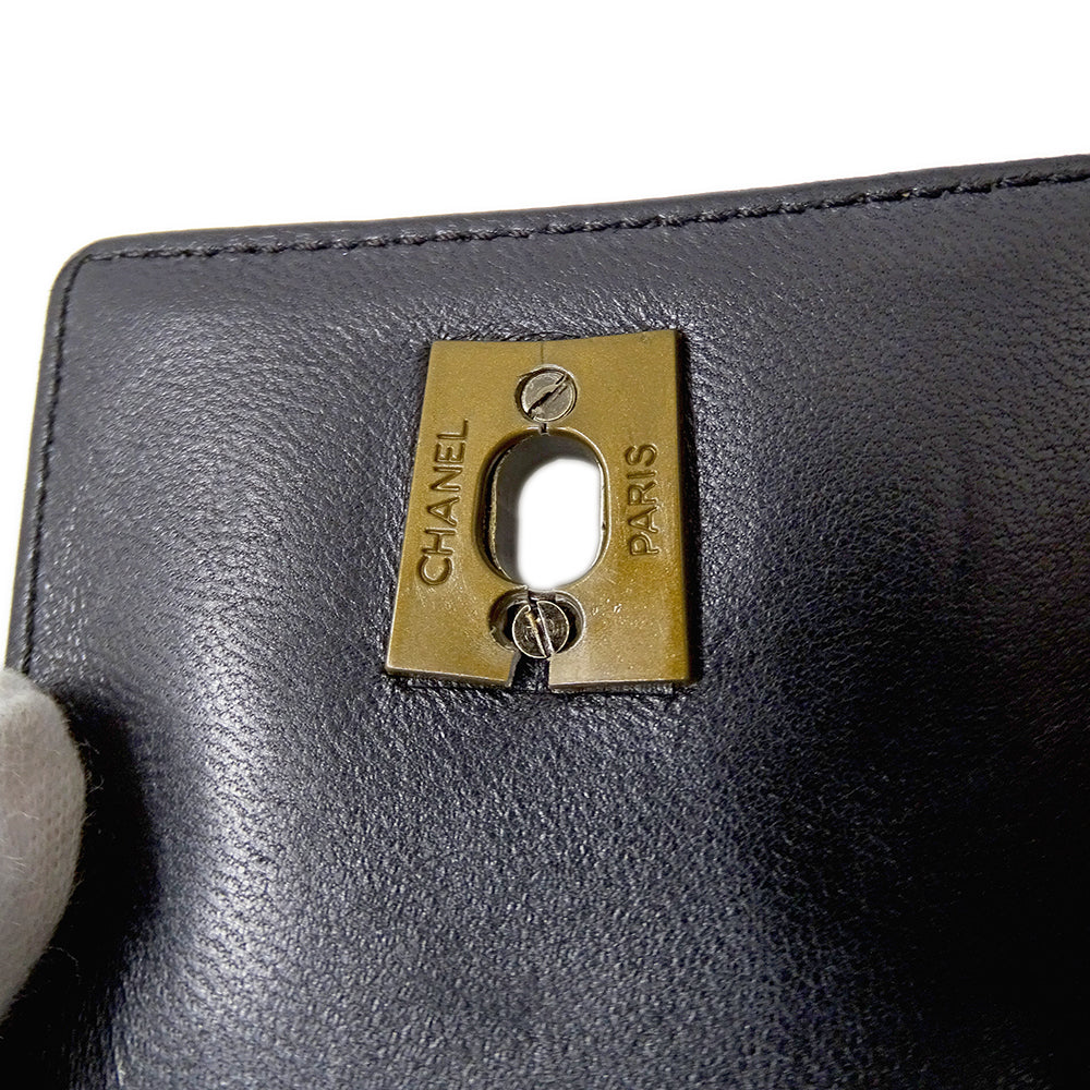 CHANEL シャネル ショルダーバッグ コスモスライン ブラック ラムスキン レディース 【中古】