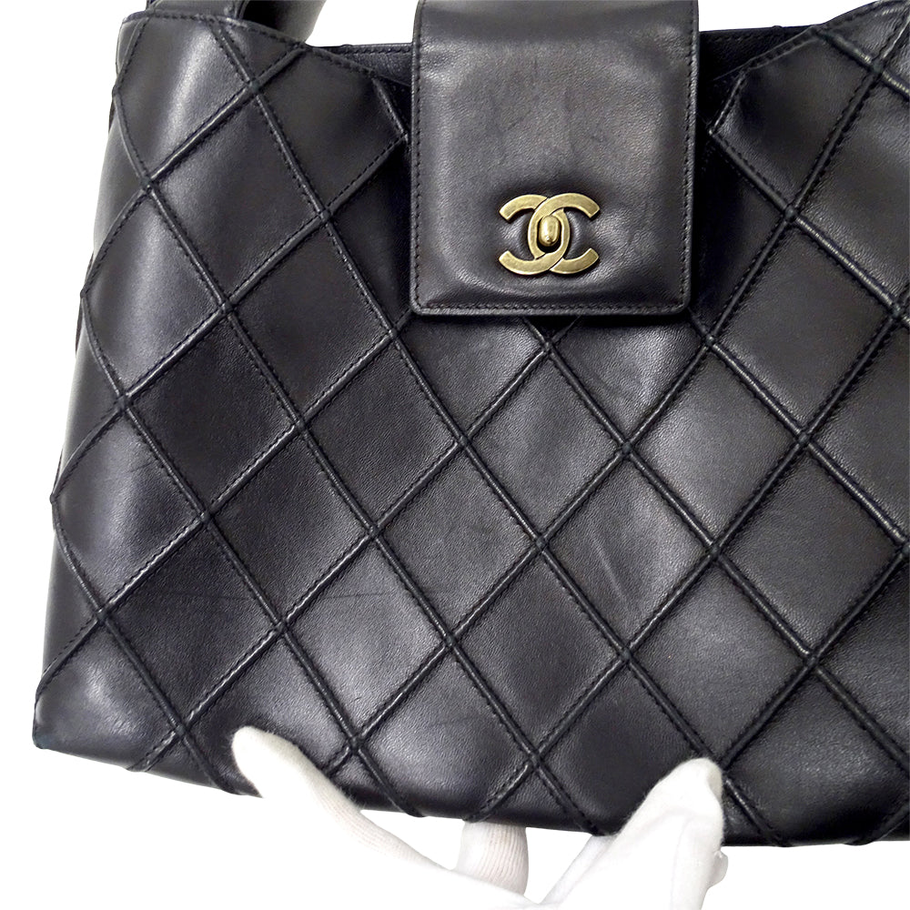 CHANEL シャネル ショルダーバッグ コスモスライン ブラック ラムスキン レディース 【中古】