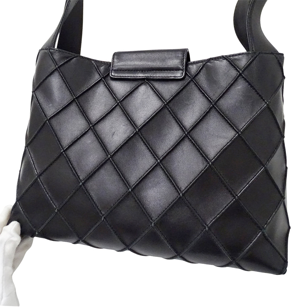 CHANEL シャネル ショルダーバッグ コスモスライン ブラック ラムスキン レディース 【中古】