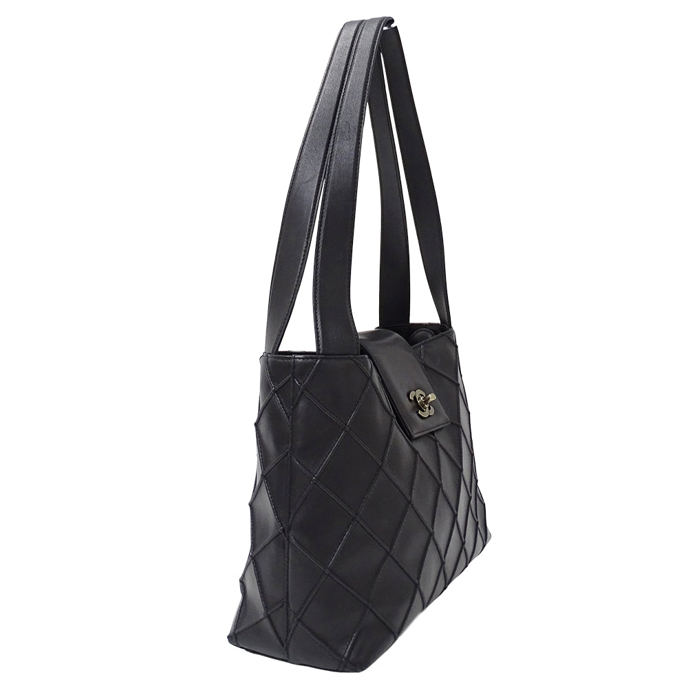 CHANEL シャネル ショルダーバッグ コスモスライン ブラック ラムスキン レディース 【中古】