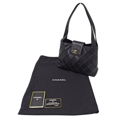 CHANEL シャネル ショルダーバッグ コスモスライン ブラック ラムスキン レディース 【中古】