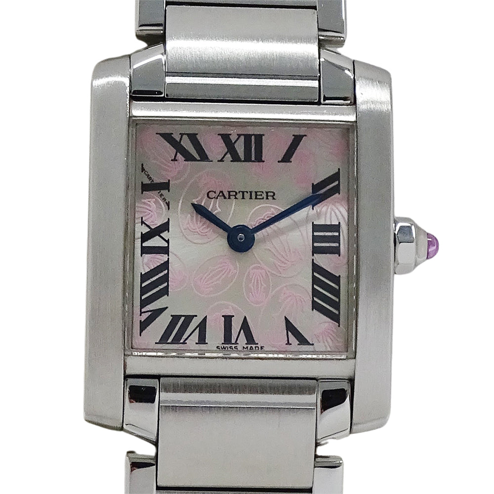 Cartier カルティエ タンクフランセーズ SM W51031Q3 レディース 腕時計 2006年クリスマス限定 クオーツ SS 磨き済み 【中古】