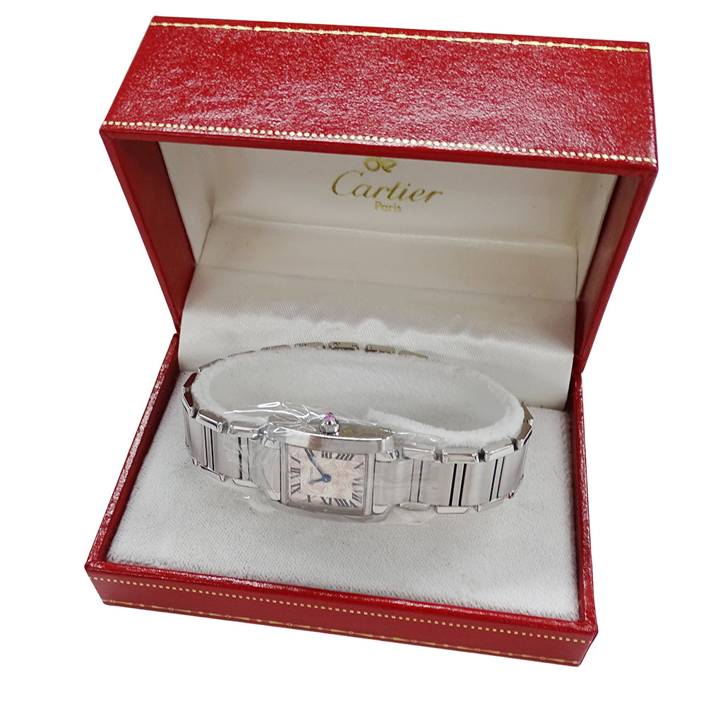 Cartier カルティエ タンクフランセーズ SM W51031Q3 レディース 腕時計 2006年クリスマス限定 クオーツ SS 磨き済み 【中古】