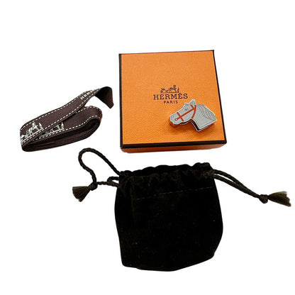 HERMES エルメス ツイリーリング カドリージュ スカーフリング メタル レッド シルバー レディース 【中古】