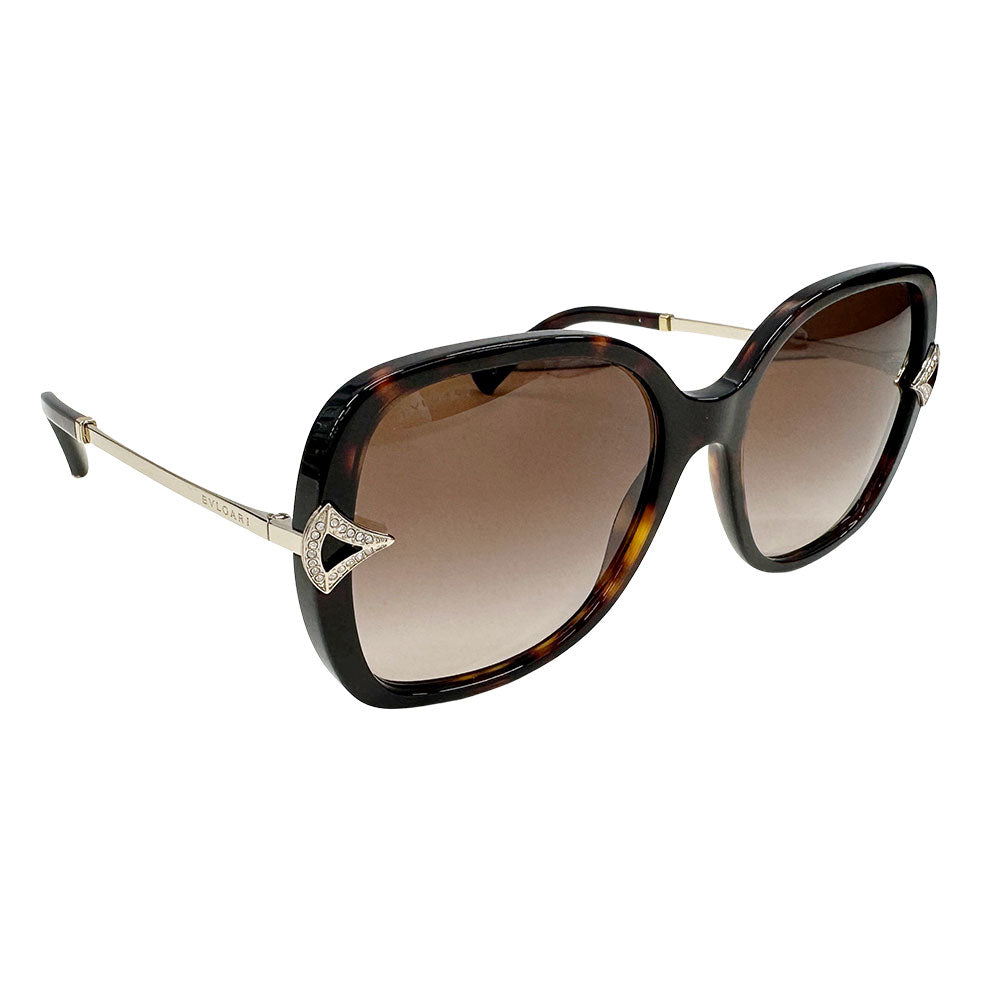 BVLGARI ブルガリ サングラス ダークハバナ 8217-B アセテート レディース 55□13 135【中古】