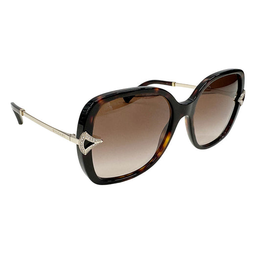 BVLGARI ブルガリ サングラス ダークハバナ 8217-B アセテート レディース 55□13 135【中古】