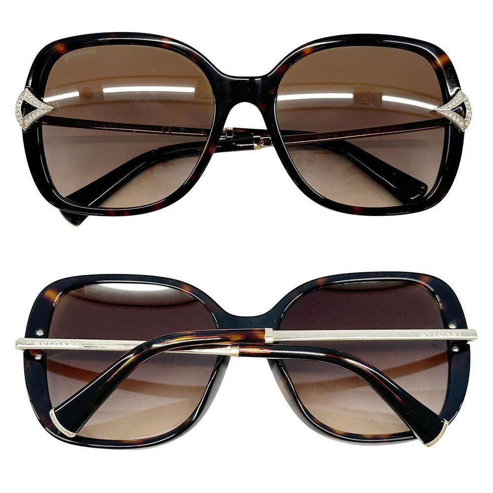 BVLGARI ブルガリ サングラス ダークハバナ 8217-B アセテート レディース 55□13 135【中古】