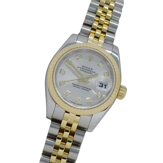 ROLEX ロレックス デイトジャスト 179173G D番 レディース 腕時計 自動巻き AT SS YG ダイヤモンド 磨き済み【中古】
